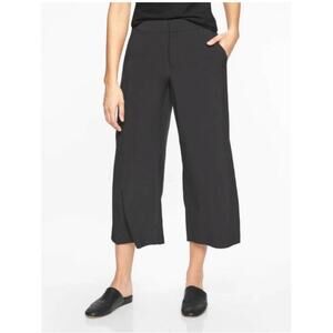 Athleta Pants Womens 0 Black Tribeca Wide Leg Cropped City Commute Casual Travel